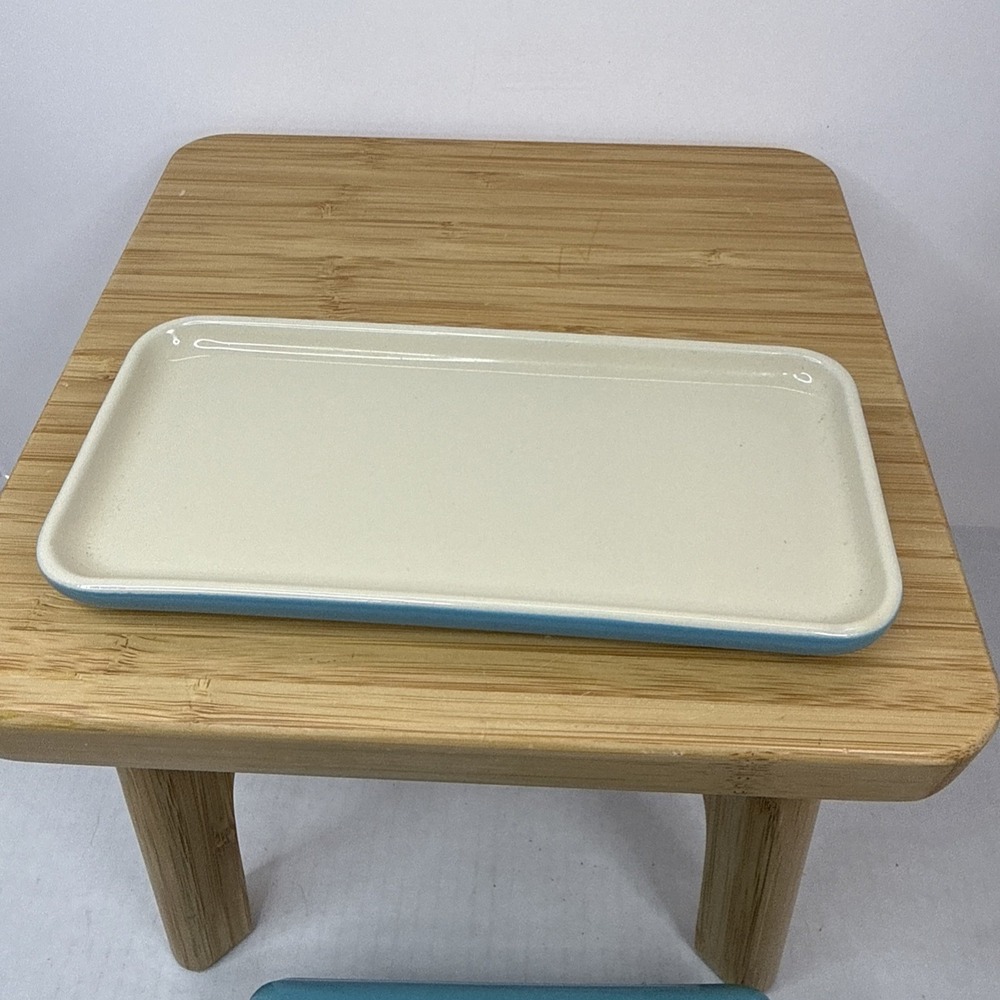 Le Creuset Stoneware Signature Turquoise Covered Butter Dish Lid Underplate EUC - Picture 6 of 8